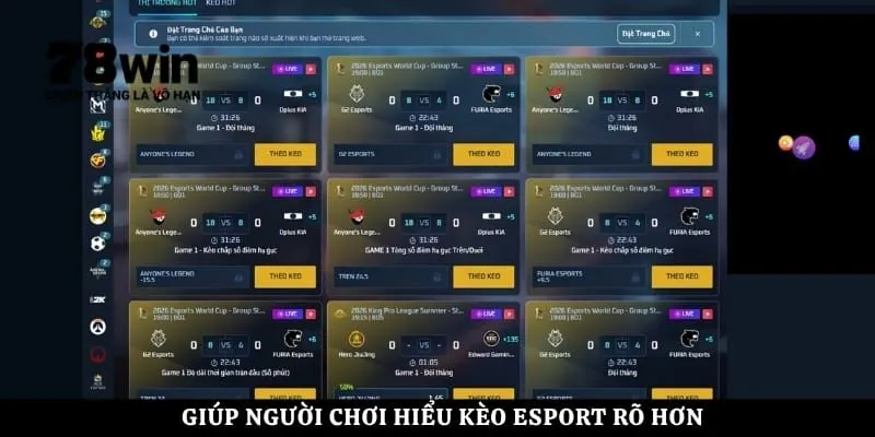 Giúp người chơi hiểu kèo esport rõ hơn