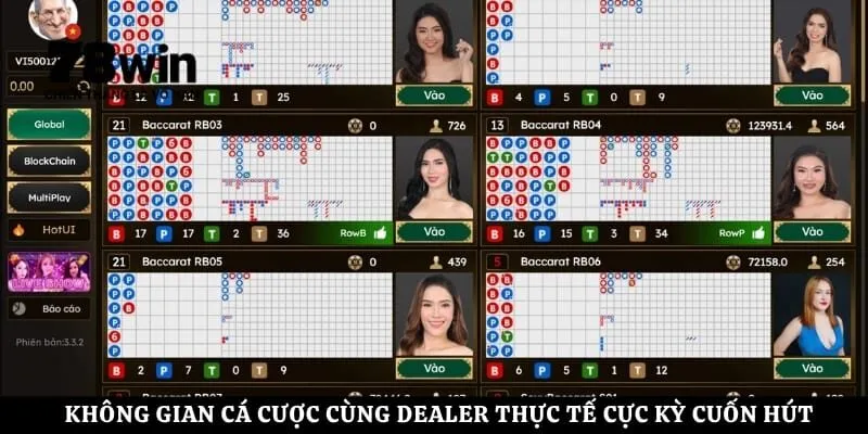 Không gian cá cược cùng dealer thực tế cực kỳ cuốn hút