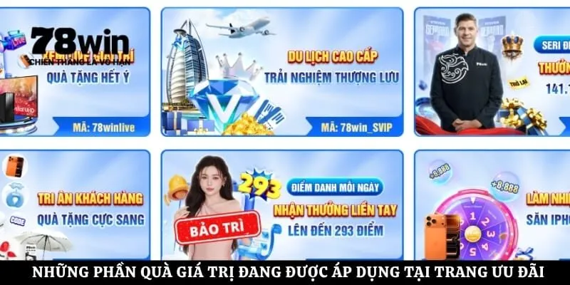 Những phần quà giá trị đang được áp dụng tại trang ưu đãi