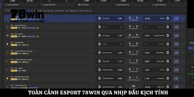 Toàn cảnh Esport 78Win qua nhịp đấu kịch tính
